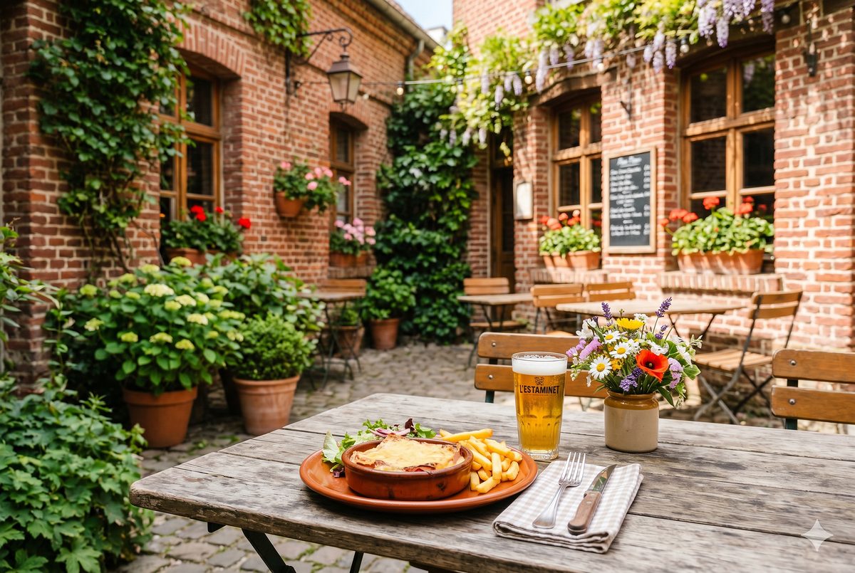 Terrasse conviviale et cuisine du Nord